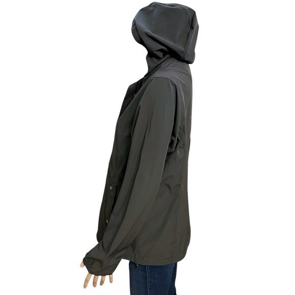 REI Womens Hooded Pullover Jacket Windbreaker Medium Gray Lightweight Half Zip - Picture 5 of 11